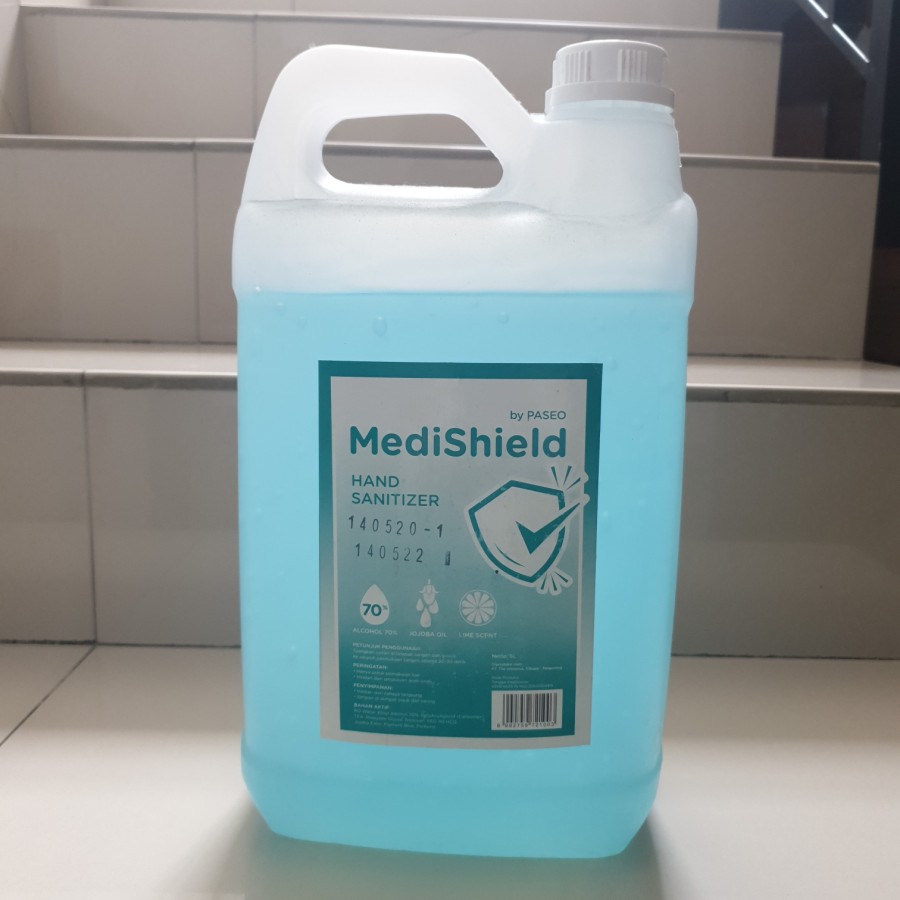 Medishield Handsanitizer Gel Bottle Refill 5 Lt Lime
