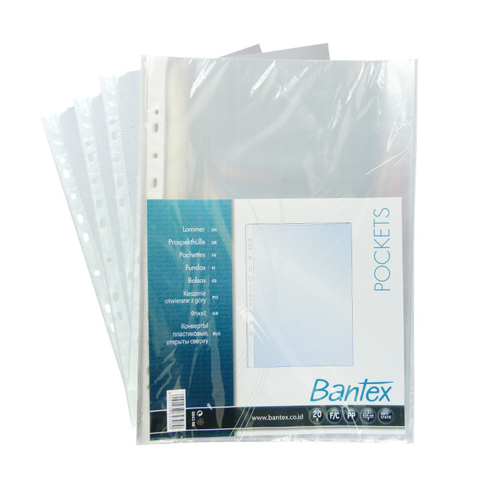 Sheet Protector Bantex F4 Clear 8843 0,06 mm Isi 20.-