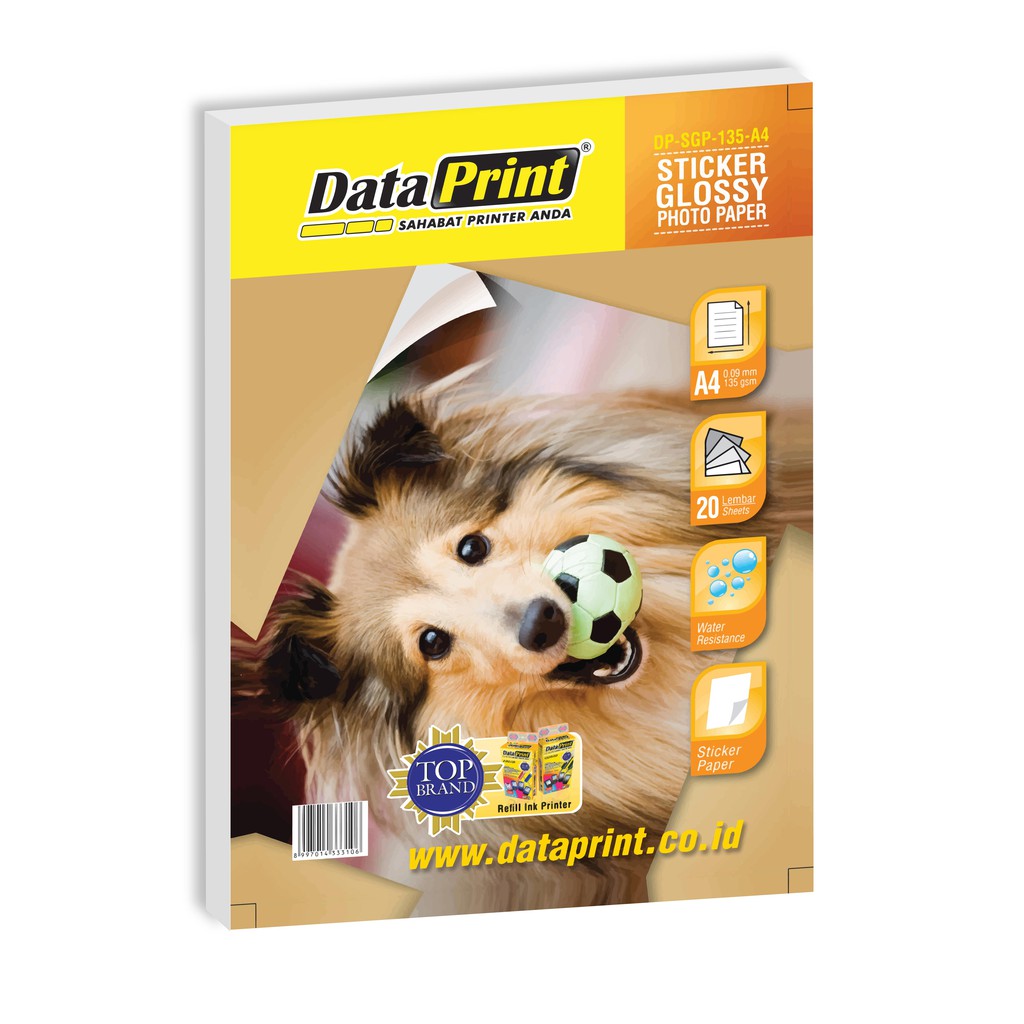 Kertas Foto Sticker Glossy Data Print A4 135 Gr isi 20
