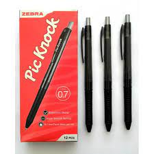 Bolpen Zebra Piccolo Knock 0,7 Hitam