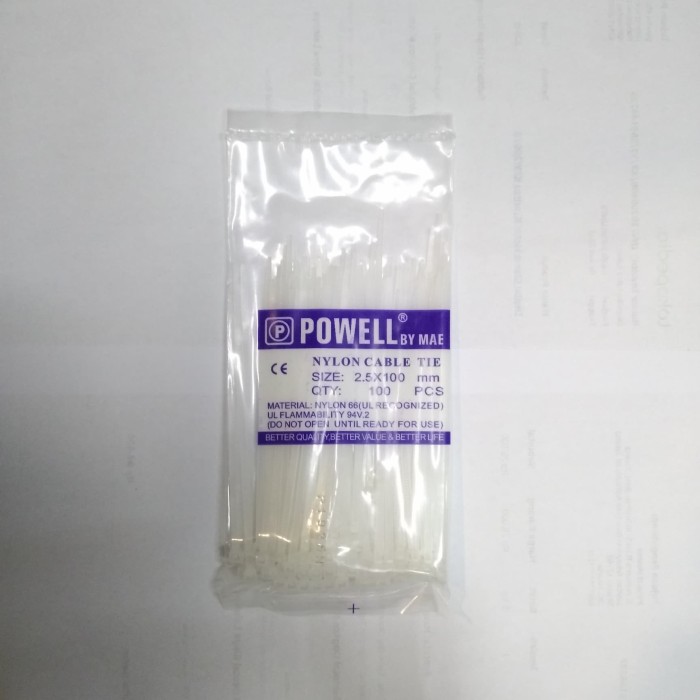 Kabel Ties Powell 2,5x100 Putih