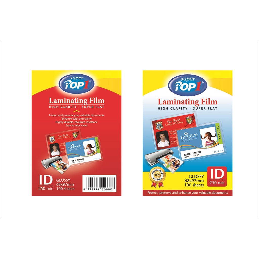 Plastik Laminating KTP Pop 1 250 mic Isi 100