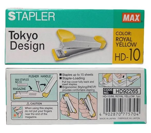 Stapler MAX No. 10 Yellow