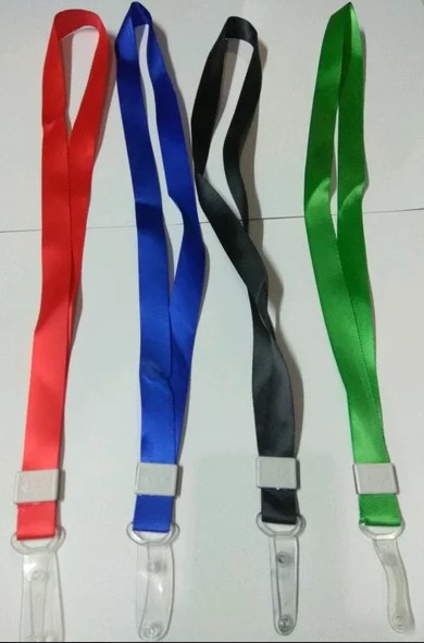 Tali ID Card Nilon Besar 2 cm Biru/Merah/Hijau