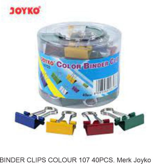 BINDER CLIPS COLOUR 107 40PCS