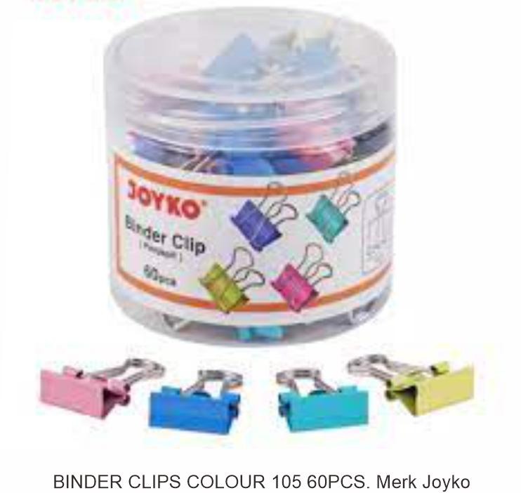 BINDER CLIPS COLOUR 105 60 PCS