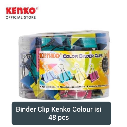 BINDER CLIPS COLOUR 111 48PCS