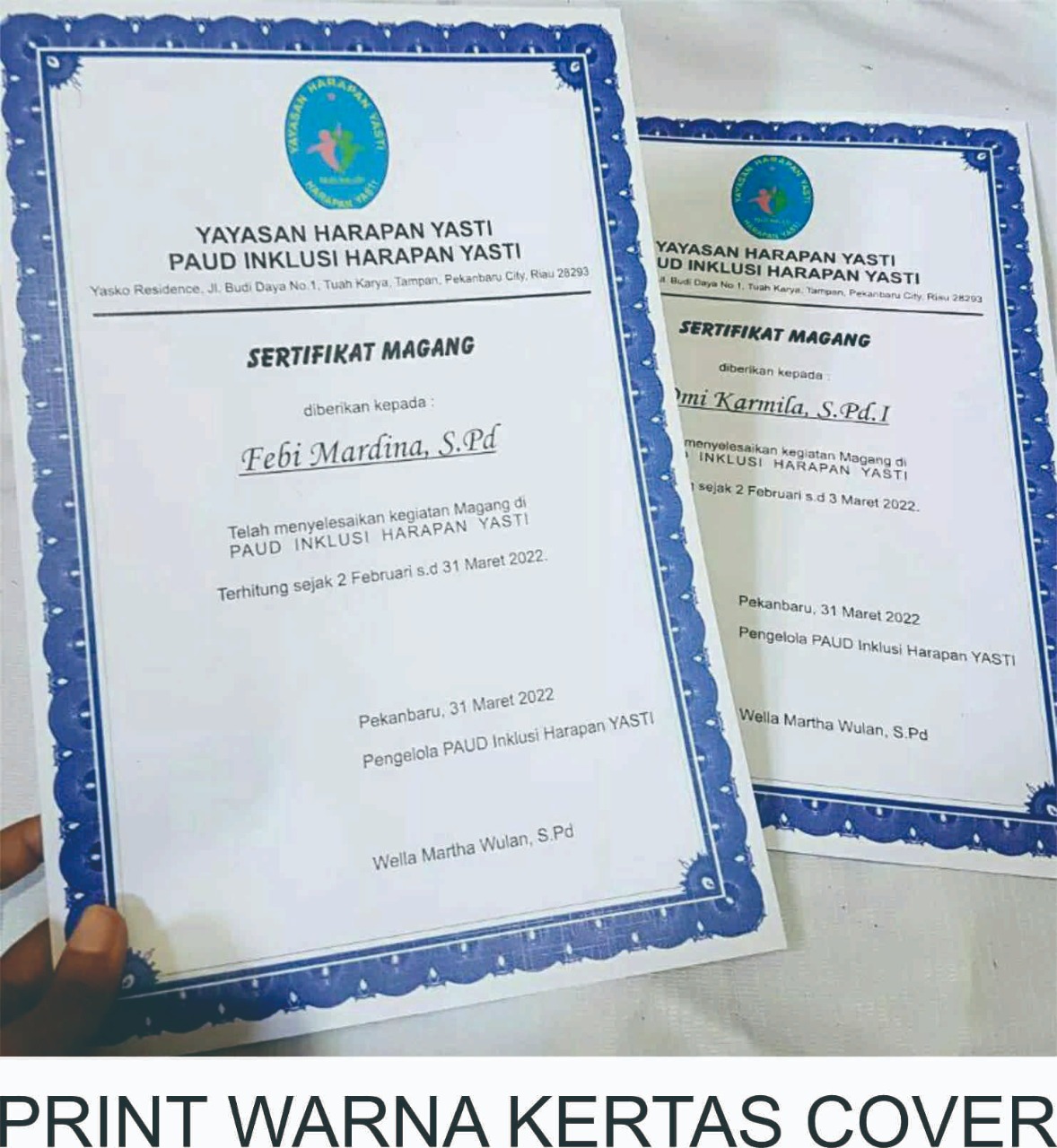 PRINT WARNA SEBAGIAN + KERTAS COVER