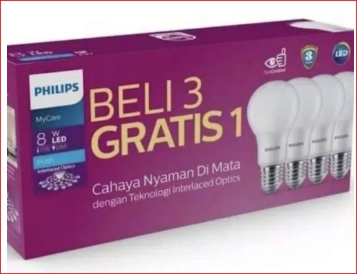 Lampu LED Paket 8W 3 free 1 