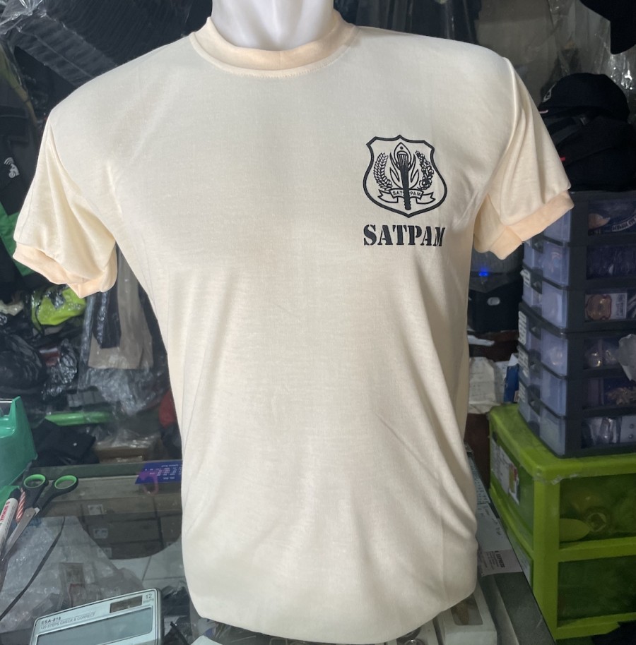 Baju Kaos Dalam Security Krem