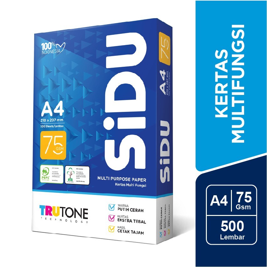KERTAS A4 SIDU NEW 75 GRAM (1 DOS)